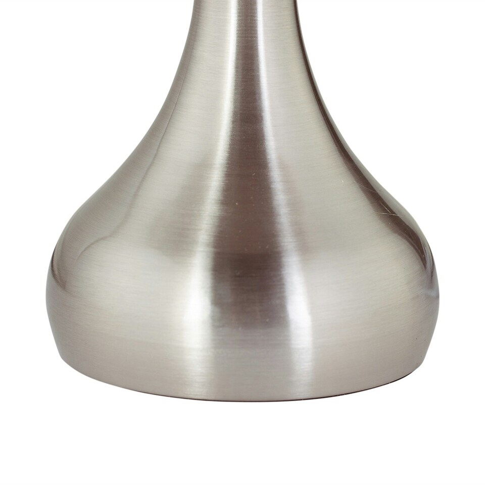 image 1 of Romana - Brushed Chrome Touch Operated Table Lamp with Natural Linen Shade Silver | Brown