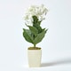 image 2 of Homescapes Small Cream Artificial Hydrangea Flower in Cream Pot, 38 cm Tall
