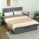 image 2 of HOMCOM Upholstered Ottoman Bed, 5ft King Storage Bed Frame, Grey | Grey | Grey