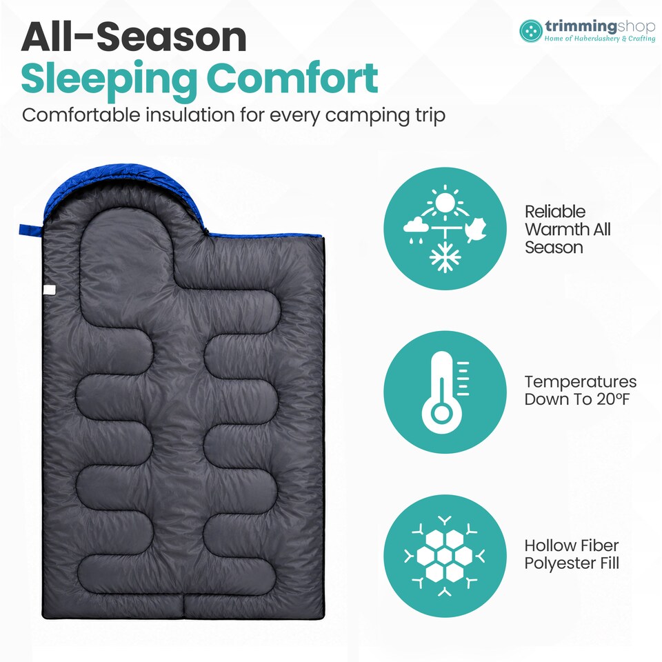 image 1 of 4 Season Waterproof Backpacking Sleeping Bag for Single Adults - 6ft