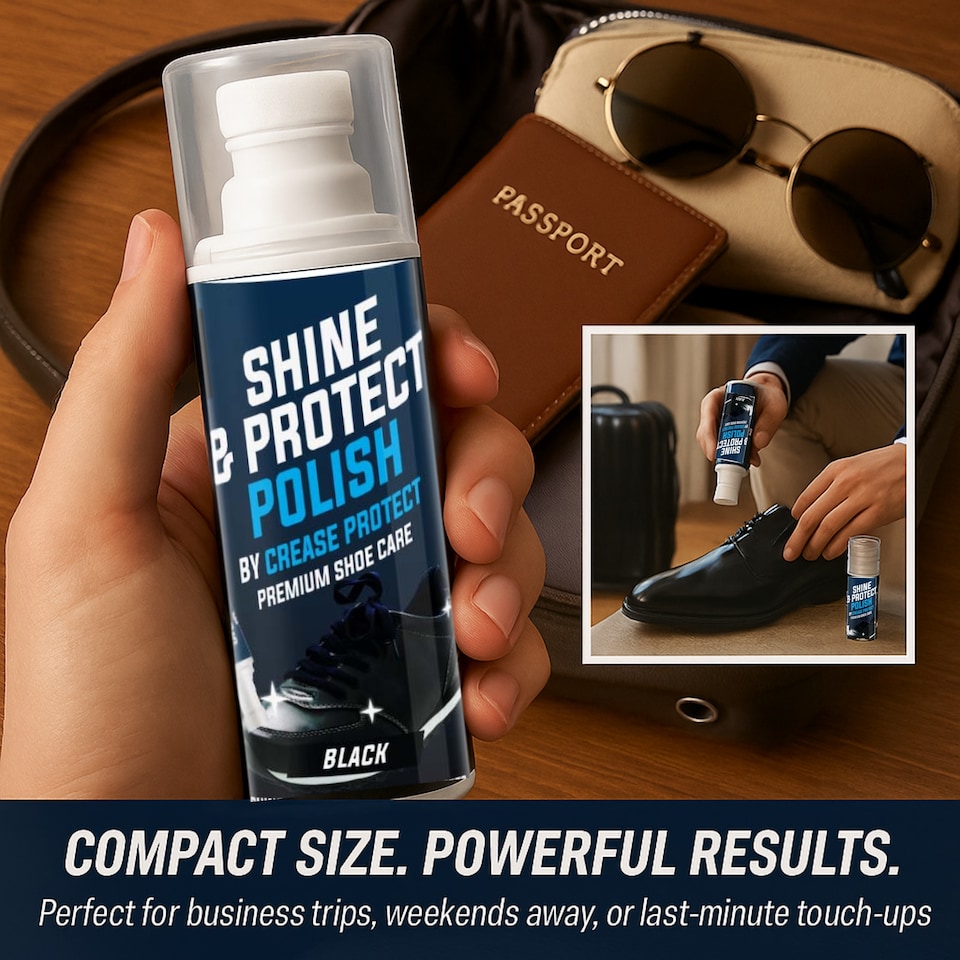image 1 of Shine & Protect Shoe Polish - 75ml Liquid Shoe Polish - Neutral