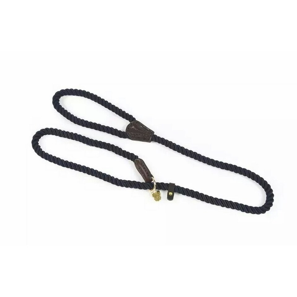 image 1 of Digby & Fox Rope Leather Dog Slip Lead - Navy - One Size