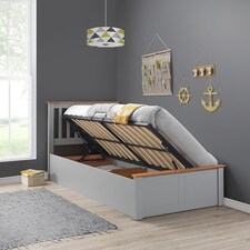 Francis Grey Wooden Ottoman Bed Single | Grey