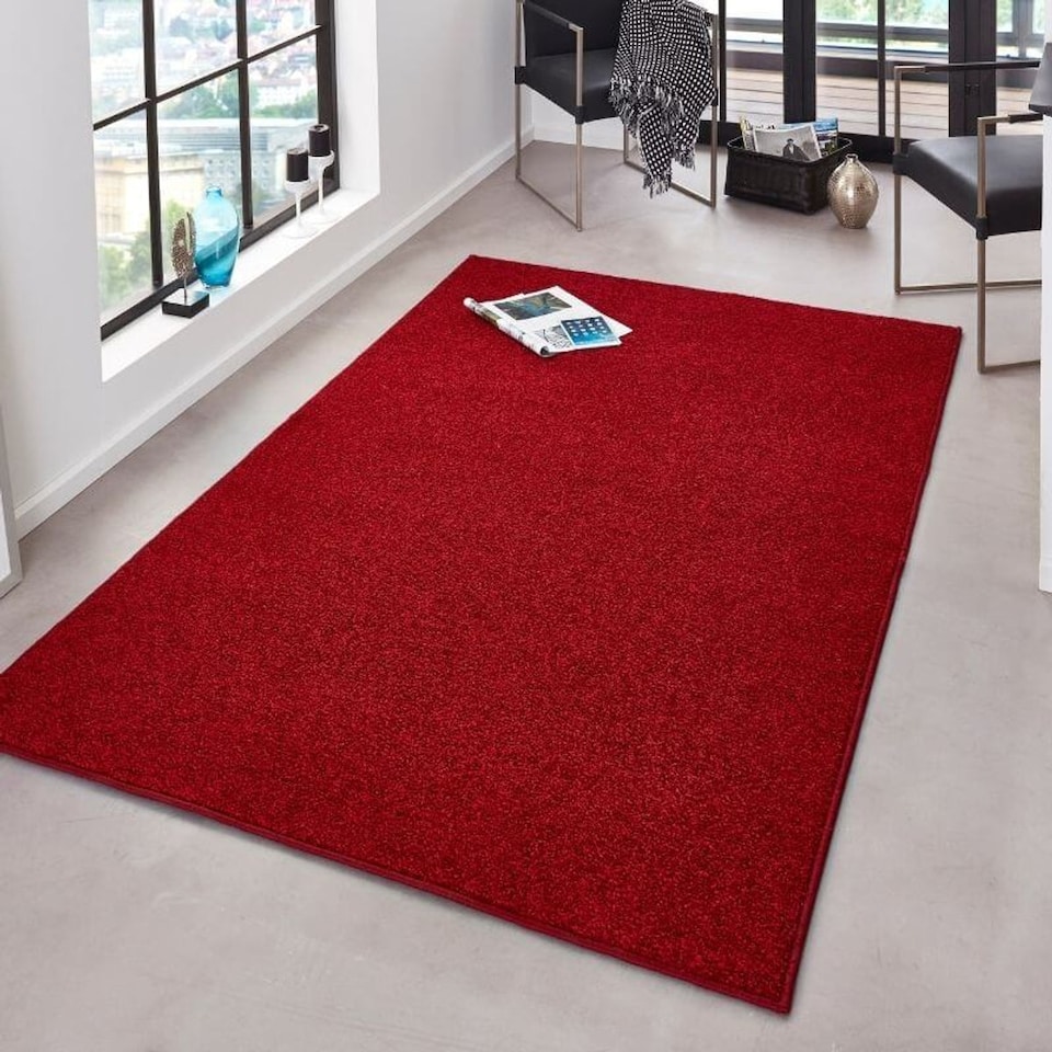 image 1 of The Rugs Velours Pure Modern Plain Velour Floor Rug Synthetic Short Pile