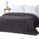 image 1 of Homescapes Cotton Quilted Reversible Bedspread Black and Grey - 230 x 250 cm | Black