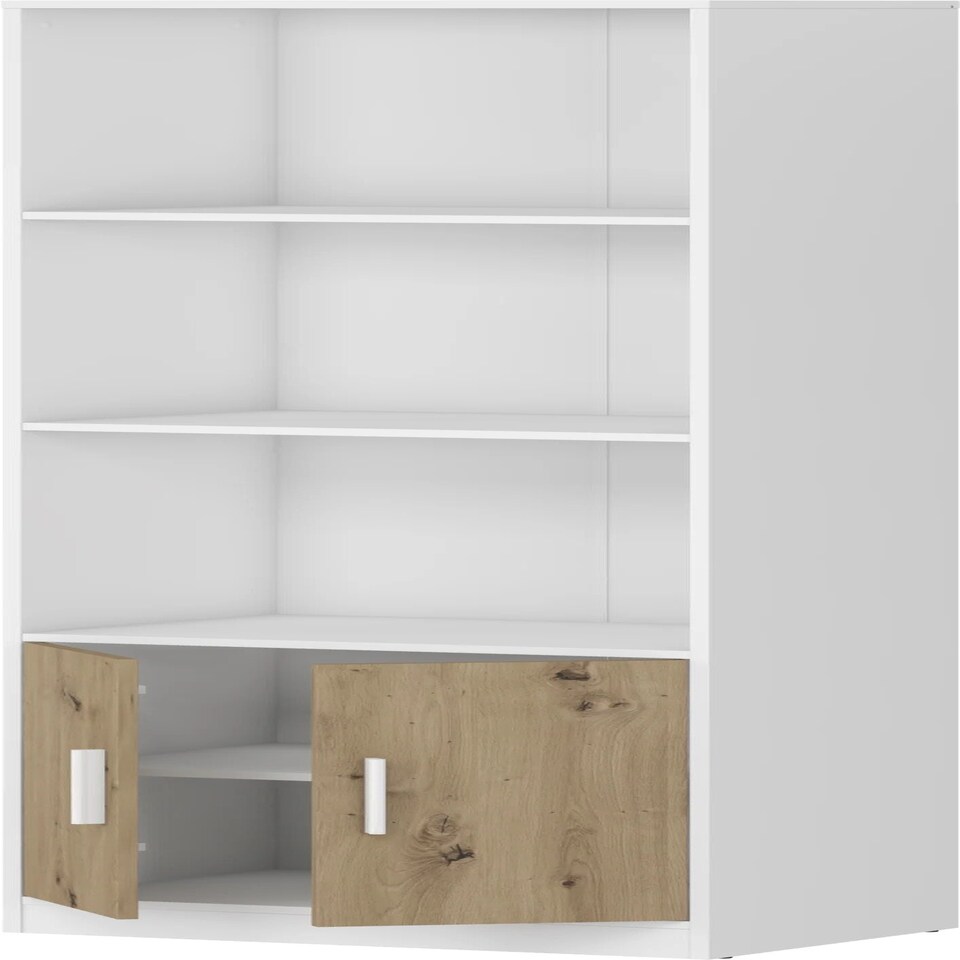 image 1 of Bookcase Klio White - Artizan Oak (2 boxes) White