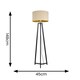 image 4 of ValueLights Lottie Black Wood Tripod Floor Lamp Beige Gold Shade and Bulb