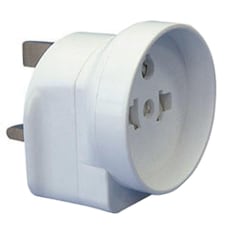 Dencon Travel Plug Adaptor For Visitors To The UK (UK Plug) - White - One Size
