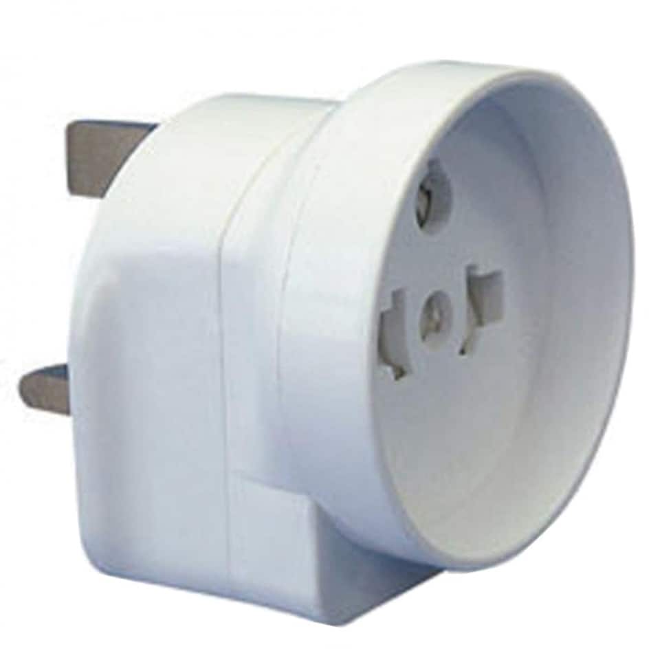 Dencon Travel Plug Adaptor For Visitors To The UK (UK Plug) - White - One Size