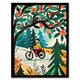 image 1 of Man On Bike Mountains Simple Colourful Kids Black Framed Wall Art Print A4