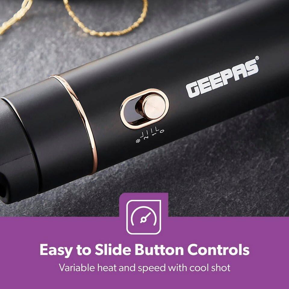 image 1 of GEEPAS 3-in-1 Hair Styler, Hot Air Brush & Volumizer – Hot Air Brush Hair Dryer