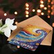 image 4 of Bon Voyage Sun Colourful Seascape Wave Folk Art Farewell Card