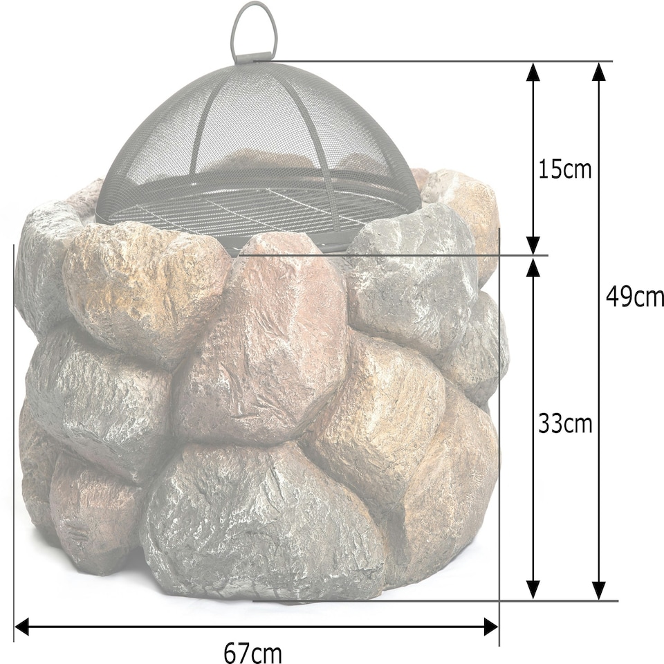 image 1 of Centurion Supports Fireology SEYCHELLES Grand Garden and Patio Heater Fire Pit Brazier and Barbecue with Eco-Stone Finish