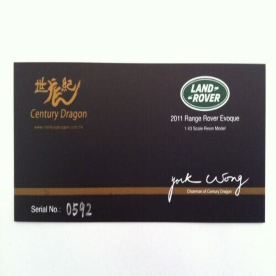 image 1 of Century Dragon Land Rover Evoque 2011 Fuji White CDLR 1001 New Range