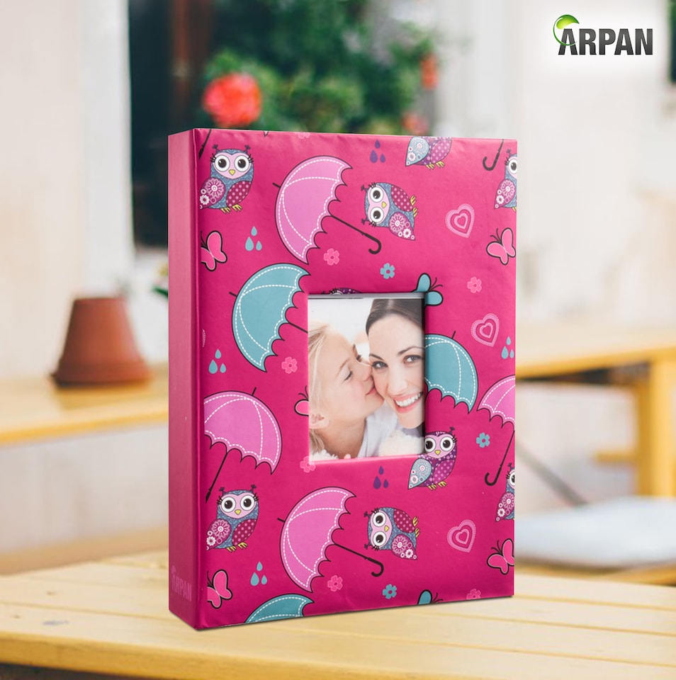 image 1 of ARPAN Fashion Design Photo Album – Holds 200 Photos 5"x7" (13x18cm) with Front Window Cover – Slip In Memo Album for Family, Wedding & Travel Photos