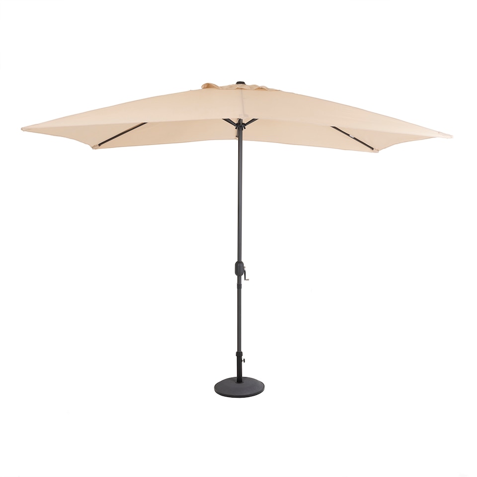 image 1 of Charles Bentley 3m x 2m Rectangular Outdoor Garden Parasol Umbrella - Beige