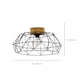 image 3 of EGLO Padstow Black and Natural Metal/Wood Ceiling Light (D) 45.5cm