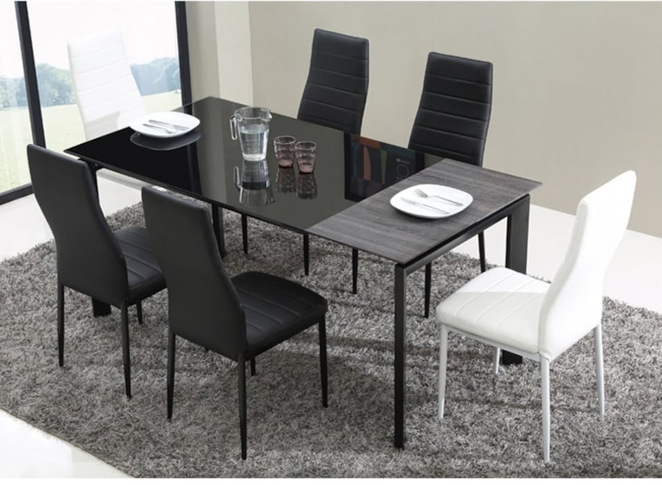 image 1 of Living and Home Dining Chairs Set of 2, Modern Faux Leather High Back Chairs