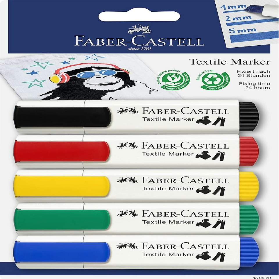 image 1 of Textile Marker 5x basic colours - FC159520