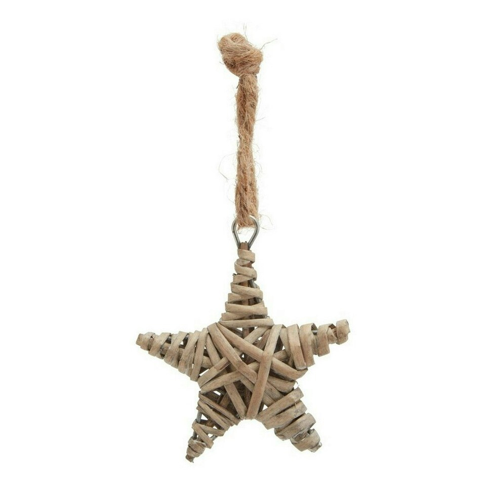 image 1 of The Noel Collection Small Star Decoration - Wicker - L1 x W8 x H8 cm - Brown