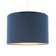 image 2 of Navy Midnight Blue Lamp Shade in Linen Fabric with Gold Resin Inner | Blue | 12"