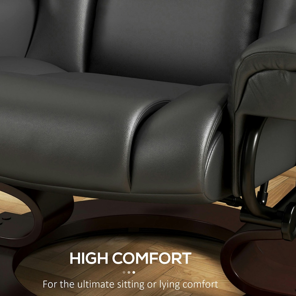 image 1 of HOMCOM Massage Recliner Chair with Footstool and Adjustable Backrest, Black | Multi