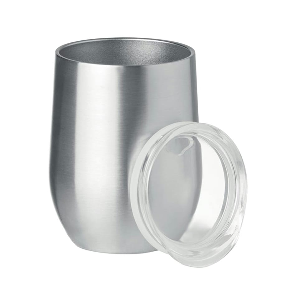 image 1 of MidOcean Chin Chin Double Wall 300ml Mug - Matt Silver - One Size