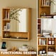 image 6 of Wooden Bathroom Wall Storage Cabinet Organiser Natural Brown Brown