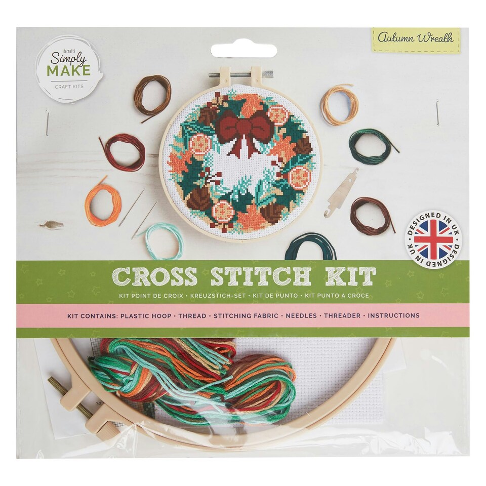 Cross Stitch Kit - Autumn Wreath - DecoArt
