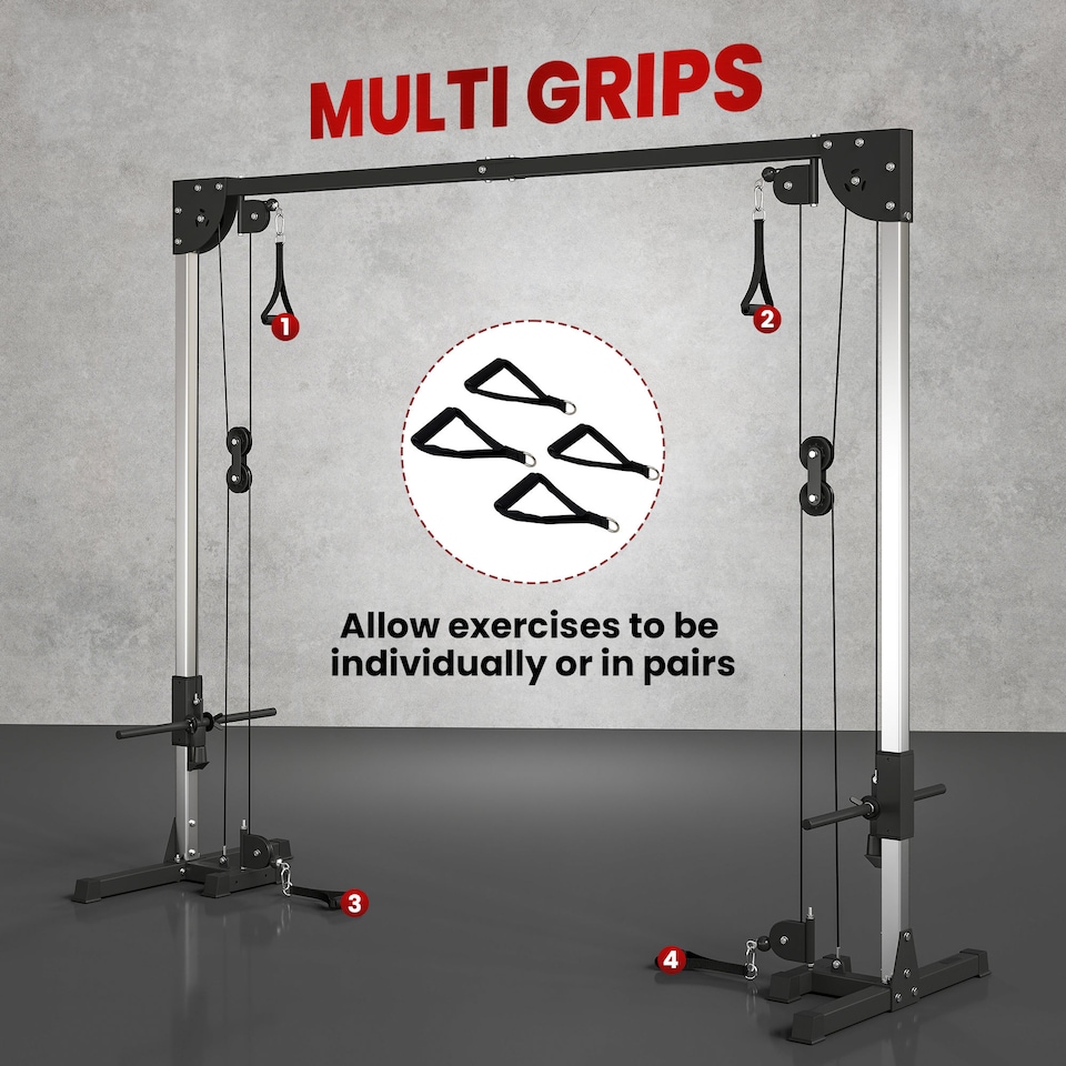 image 1 of SPORTNOW Cable Crossover Machine for Full Body Strength Training