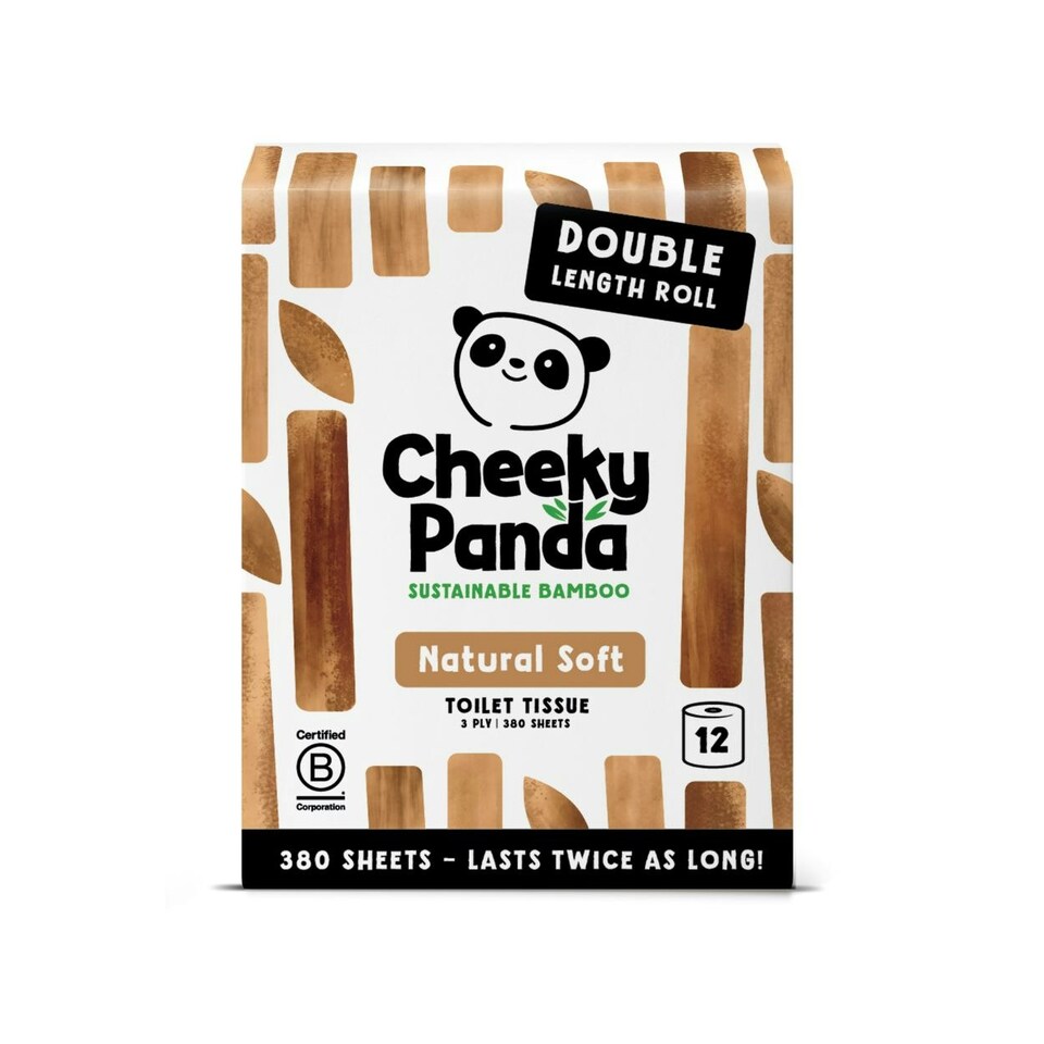 image 1 of Double-Length Natural Colour ("Unbleached") Bamboo Toilet Paper Brown | Size: 12 Rolls