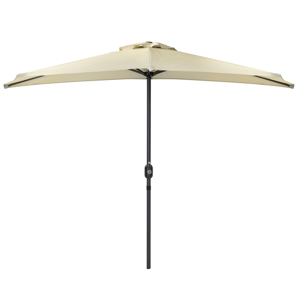 image 1 of Charles Bentley 2.7m Metal Garden Balcony Umbrella With Crank Function - Beige