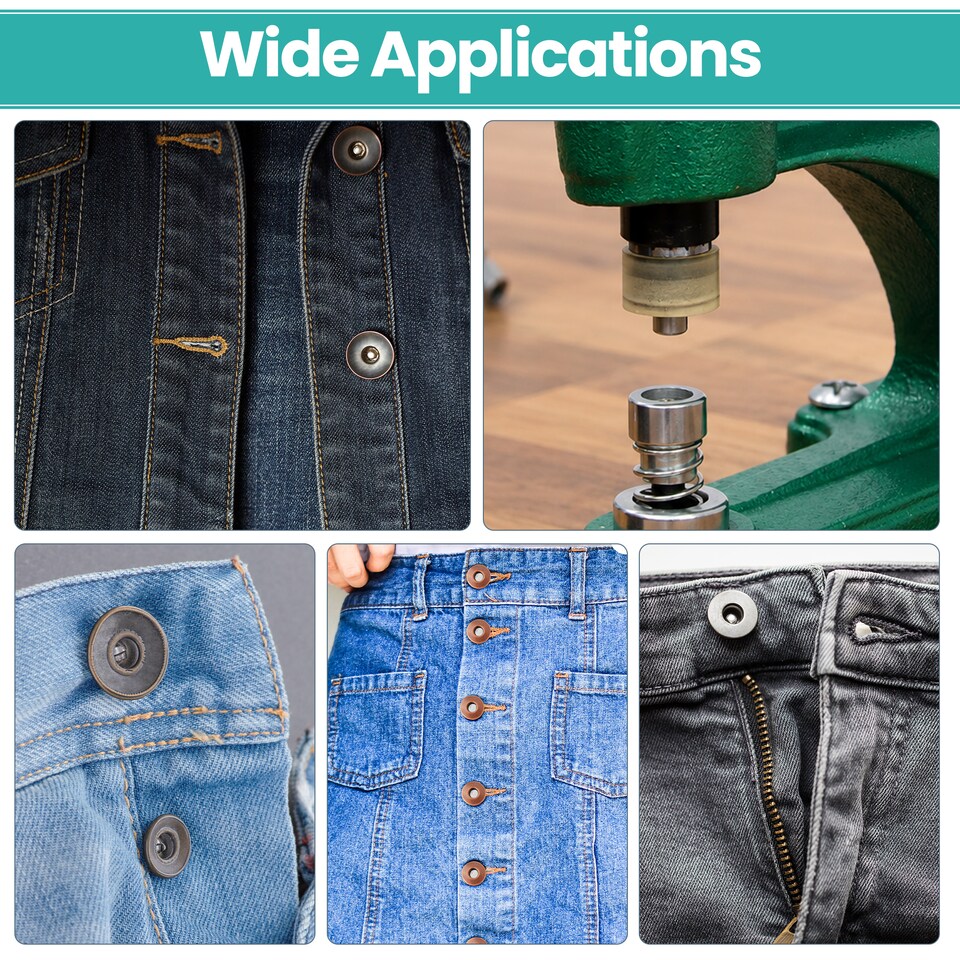 image 1 of 14mm Jeans Buttons Open Style Installation Dies for Jeans & Jackets