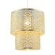 image 2 of Moroccan Double Drum Tier East Fit Pendant Shade in Polished Gold Gold