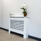 image 2 of JSH Radiator Cover White Horizontal Slat Wood MDF - Medium - 112cm (W) x 81.5cm (H) x 19cm (D) | White
