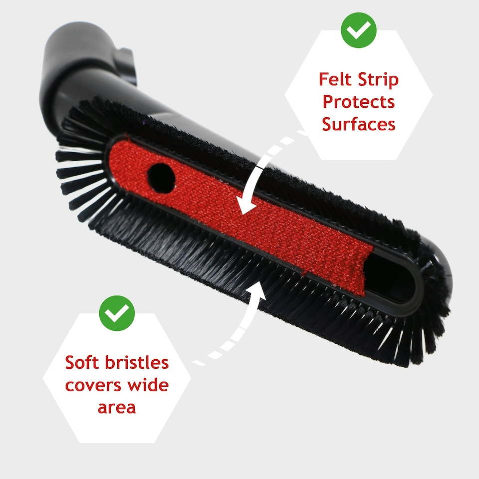 image 1 of SPARES2GO Soft Dusting Brush for Titan Vacuum TTB774VAC 16L TTB775VAC 20L TTB776VAC 30L TTB777VAC 40L Swivel Tool 35mm