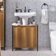 image 6 of SoBuy Slim Under Sink Bathroom Cabinet with 2 Doors & Shelf, Light Brown, 23.6x11.8x23.6 inches, 13.85 kg - BZR63-II-PF