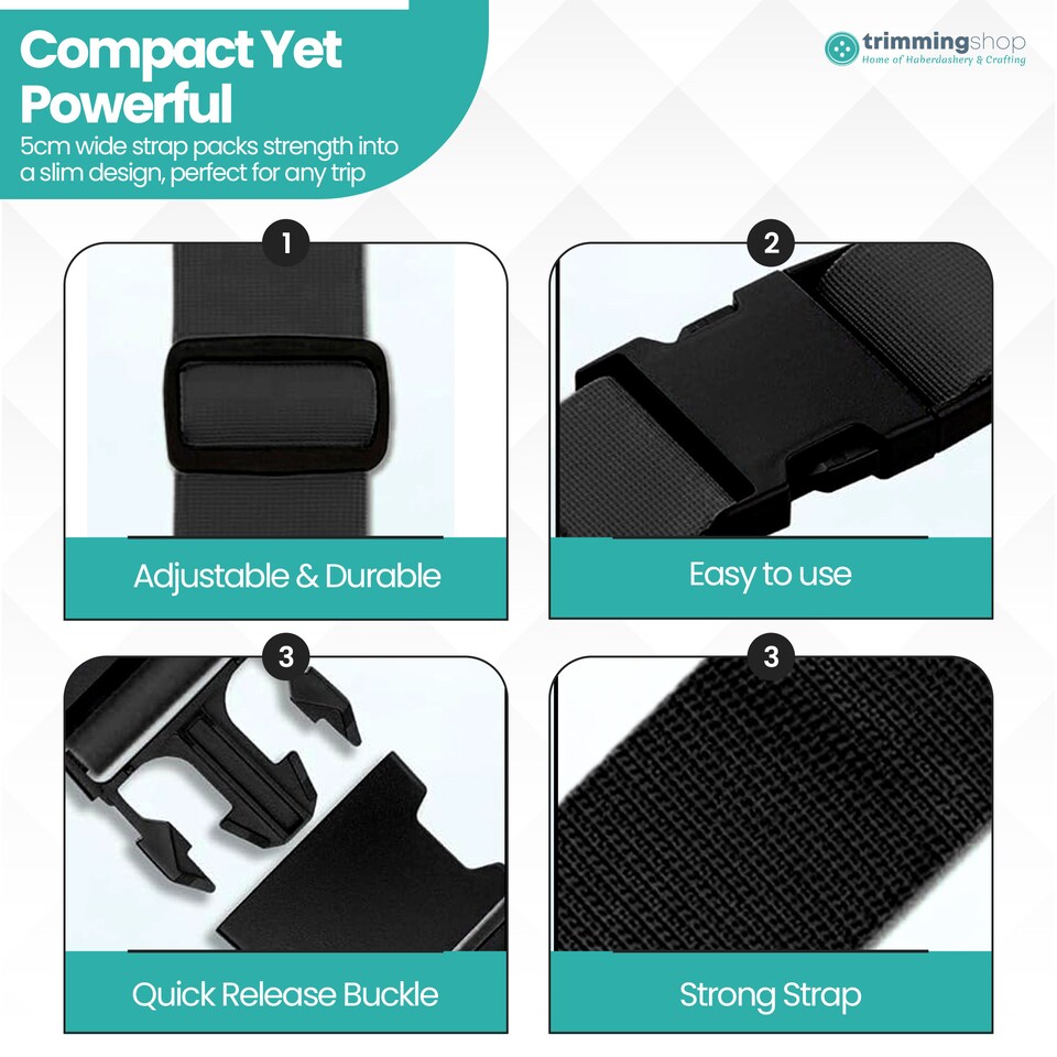 image 1 of Strong Adjustable Luggage Strap with Buckle - Pack of 4