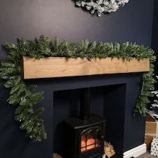 2.7m x 25cm Plain Green Christmas Garland with 200 Bullet Tips