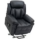 image 1 of HOMCOM Power Lift Chair Recliner for Elderly, Electric Recliner Chair, Overstuffed Faux Leather Riser and Reclining Armchair with Remote Control, Side Pockets, for Living Room, Black