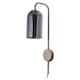 image 1 of Victoria - Satin Nickel Plug in Wall Light with Glass Shade | Chrome | Grey | 1
