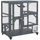 image 1 of PawHut Indoor Catio Cat House on Wheels with Platforms, Hammock