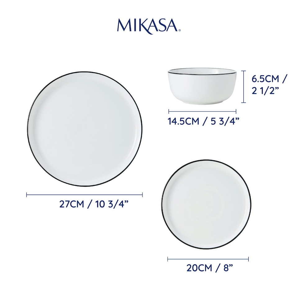 image 1 of Mikasa Dinner Set White Porcelain 12 Piece