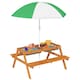 image 1 of Outsunny Wooden Kids Picnic Table, Sand and Water Table with Benches, Brown