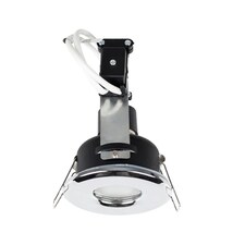 ValueLights Downlight IP65 Chrome Ceiling Light Fitting Single Pack & Warm White Bulbs