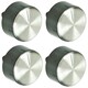 image 1 of SPARES2GO Hob Control Knob for BOSCH Oven Cooker Silver Black Switch 616100 PCC PCH PCQ (Pack of 4)