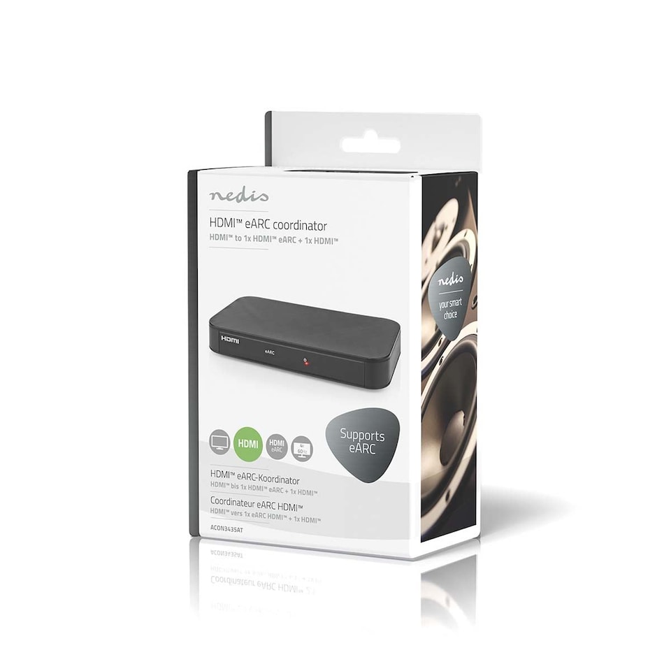 image 1 of Nedis Digital Audio Converter, HDMI eARC to ARC Splitter, Supports Dolby Atmos, DTS:X, DTS Master, Dolby TrueHD, 192kHz, Plug & Play, Lip Sync Correction