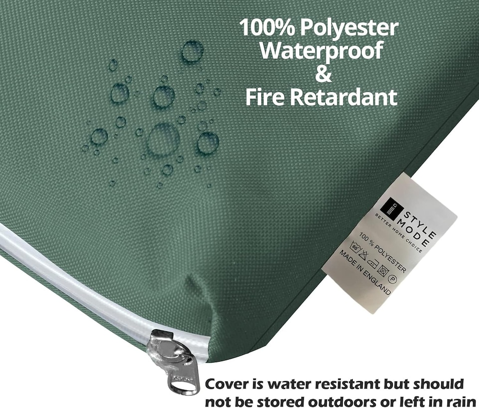image 1 of Waterproof Garden Bench Cushion 3 Seater | Indoor & Outdoor Bench Seat Pad | Bottle Green
