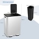 image 2 of COSTWAY 60L Dual Trash Can Bin with 2 Compartments Sliver Silver