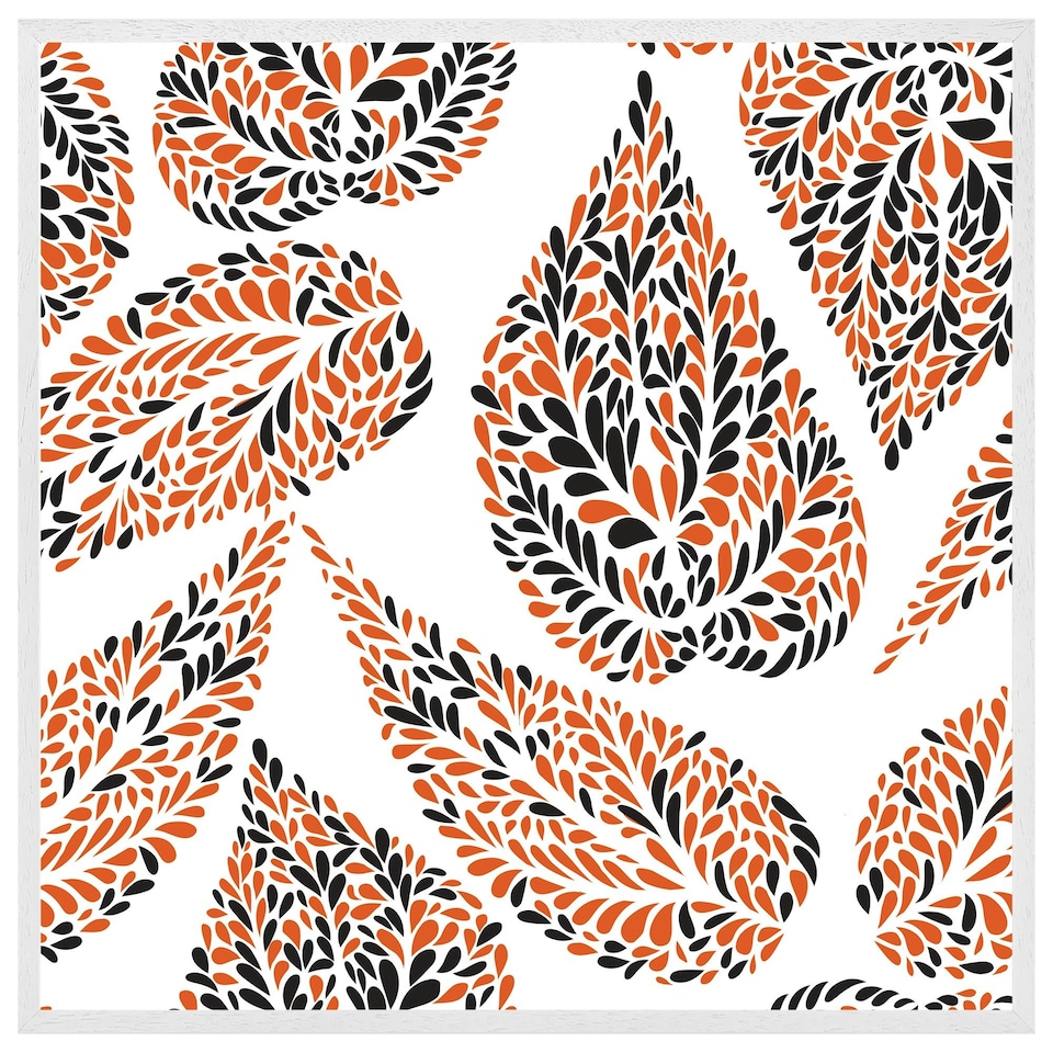 image 1 of Leaf droplets (Picutre Frame) White | XL